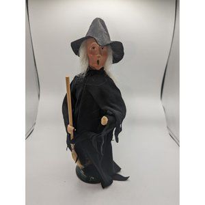 Byers' Choice Halloween Caroler Witch with Broom and Black Cape